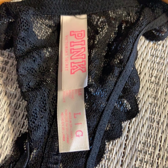 VS PINK Black Lace Racerback bralette (Large) - Picture 4 of 7